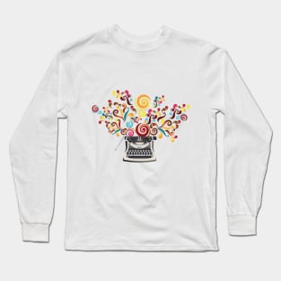 Creativity - typewriter with abstract swirls Long Sleeve T-Shirt